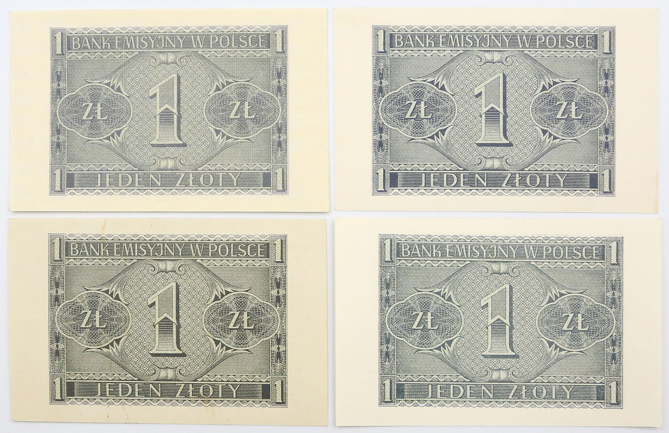 1 złoty 1940-1941, zestaw 4 sztuk - RZADKIE